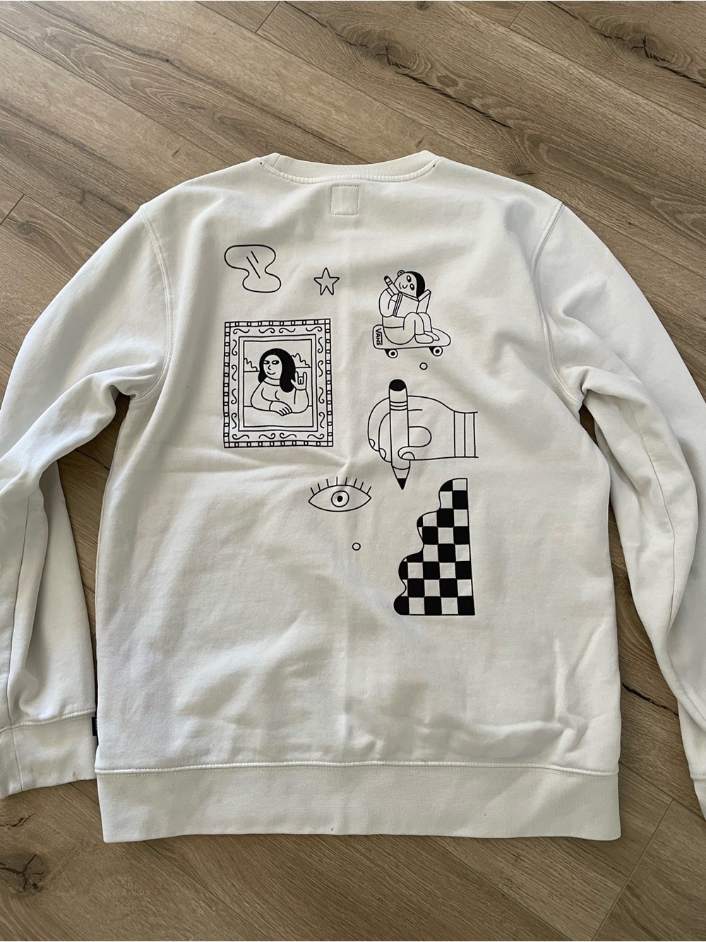 Vans off the way all over print AOP streetwear skateboards crewneck slim L